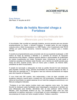 Rede de hotéis Novotel chega a Fortaleza - AccorHotels