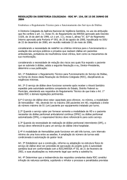 Resolução ANVISA RDC 154 - SAMU 192 Regional Fortaleza