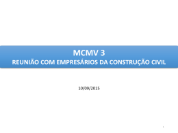 Apresentação MCMV 3 para construção civil
