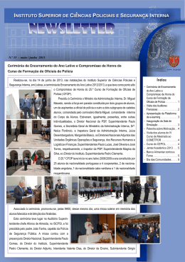 Newsletter nº 15 – Mai. / Jun. 2013 - Instituto Superior de Ciências
