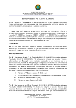 EDITAL 08-2015 Processo Seletivo afastamento - Blumenau
