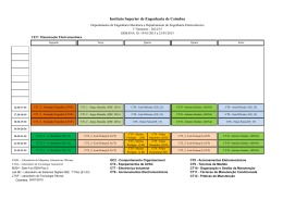 Modelo de Horários - Instituto Superior de Engenharia de Coimbra