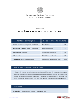mecânica dos meios contínuos - Universidade Católica Portuguesa