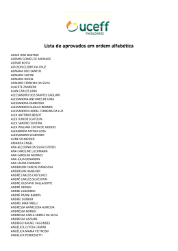 Lista de aprovados em ordem alfabética