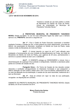 Prefeitura Municipal de Presidente Tancredo Neves CNPJ: 13.071