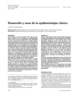 Desarrollo y usos de la epidemiología clínica