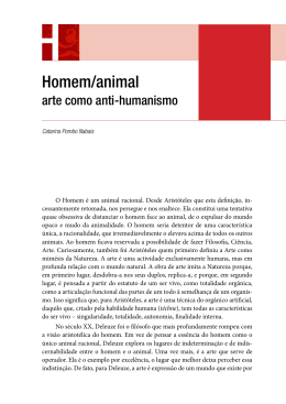 Homem/animal: arte como anti-humanismo