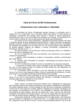 Carta do Fórum Compromisso com Carta do Fórum de IES Confessionais