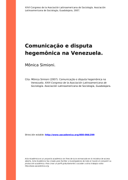 Comunicação e disputa hegemônica na Venezuela