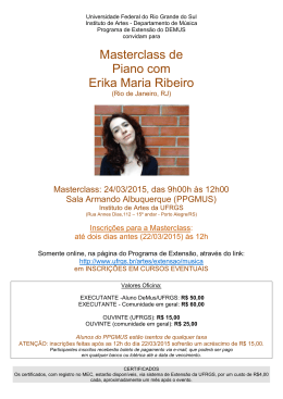 Masterclass de Piano com Erika Maria Ribeiro