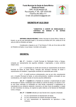 Fundo Municipal de Saúde de Santa Mônica Estado do Paraná