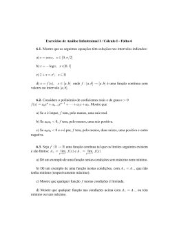Exercıcios de Análise Infinitesimal I / Cálculo I