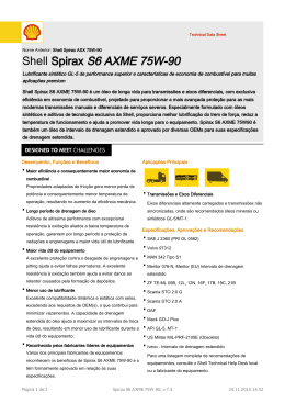 Page 1 Technical Data Sheet Nome Anterior: Shell Spirax ASX 75W