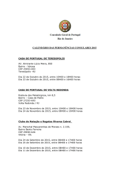 calendário das permanências consulares 2015