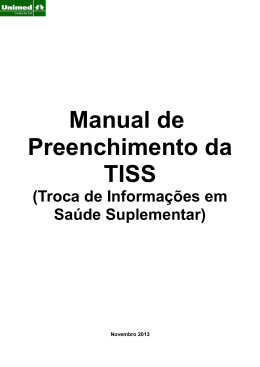 Manual de Preenchimento da TISS