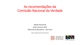 As recomendações da Comissão Nacional da Verdade