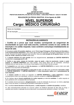 Cargo: MÉDICO CIRURGIÃO