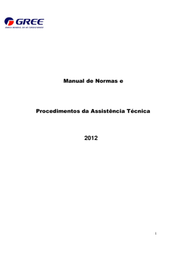 Manual de Normas e Procedimentos da Assistência Técnica