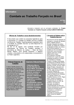 Informativo Combate ao Trabalho Forçado no Brasil