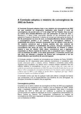 A Comissão adoptou o relatório de convergrncia de 2002