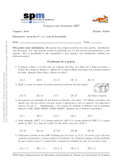Canguru sem fronteiras 2007 - Departamento de Matemática