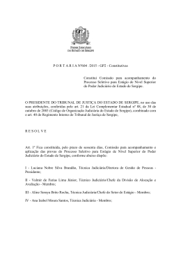 Portaria 604/2015 - Tribunal de Justiça de Sergipe