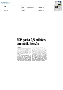 EDP gasta 2 5 milhões em média tensão