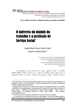 O universo do mundo do trabalho e a profissão de Serviço Social