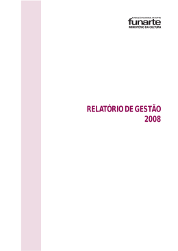 RELATÓRIO DE GESTÃO 2008