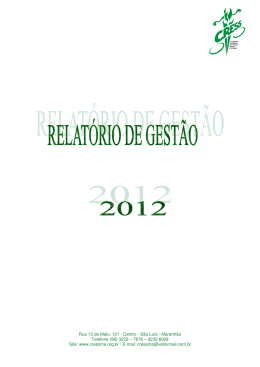 CRESS MA Relatorio de Gestão 2012