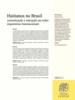 Haitianos no Brasil comunicação e interação em redes