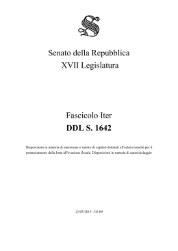 Senato della Repubblica XVII Legislatura Fascicolo Iter DDL S. 1642