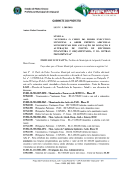 Leis nº 1289/2015 - Prefeitura Municipal de Aripuanã