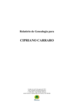 Cipriano Carraro - Família Cararo e Jacon