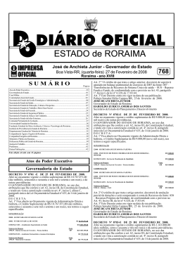 D.O.E.Nº 768.pmd - Imprensa Oficial do Estado de Roraima