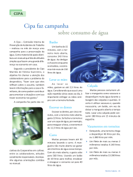 Cipa faz campanha sobre consumo de água