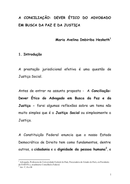 A CONCILIAÇÃO - Ordem dos Advogados do Brasil