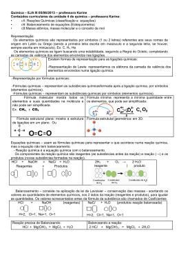 Química – EJA III 05/06/2013 – professora Karine
