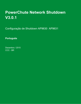 PCNS - Configuração de Shutdown AP9630
