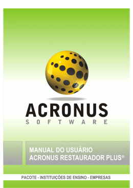 Manual Acronus Restaurador Plus 2