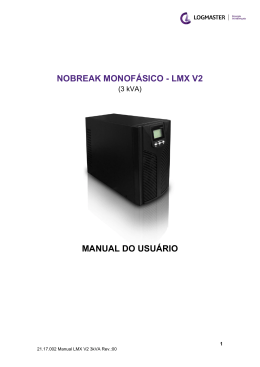NOBREAK MONOFÁSICO - LMX V2 MANUAL DO USUÁRIO