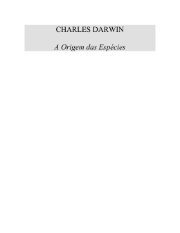 CHARLES DARWIN A Origem das Espécies