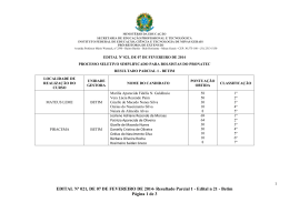 Resultado Parcial 1 Betim - Instituto Federal de Minas Gerais