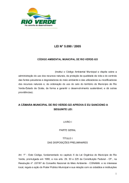 Lei Ambiental - Prefeitura de Rio Verde
