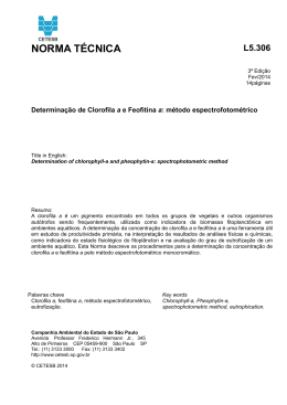 L5.306 - Determinação de Clorofila a e Feofitina a Método