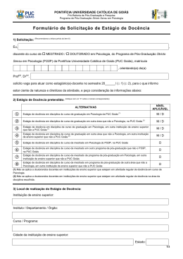 Formulário de Solicitação de Estágio de Docência (FSED)