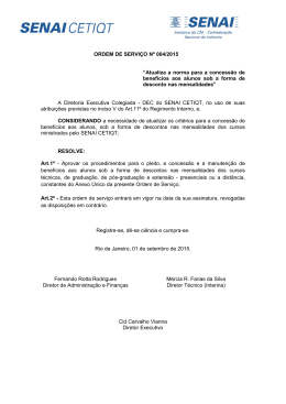 ORDEM DE SERVIÇO Nº 004/2015 “Atualiza a