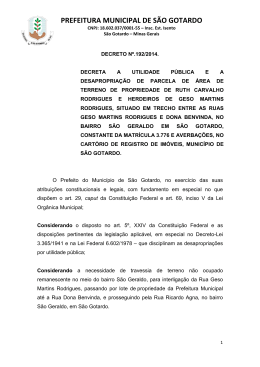 decreto 192-2014-decreta a utilidade pública e a desapropriação de