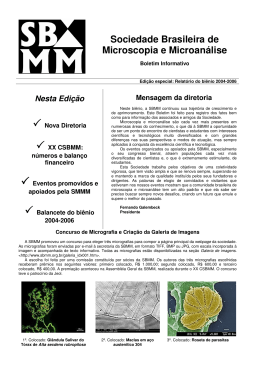 Boletim Informativo SBMM – ano 9 - edição especial biênio 2004-2006