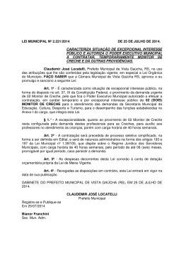 Contrata Monitor de Creche - Prefeitura Municipal de Vista Gaúcha